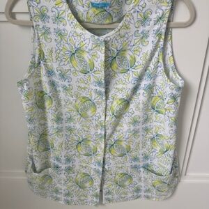 J McLaughlin womens  cotton  pattern sleeveless top size L